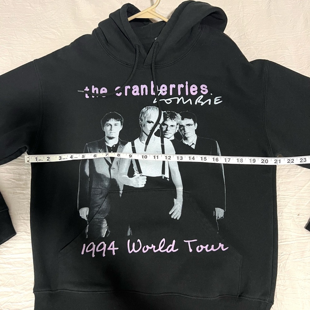 Cranberries 1994 World Tour Black Hoodie Y2K Grunge SZ M EUC - Picture 5 of 6